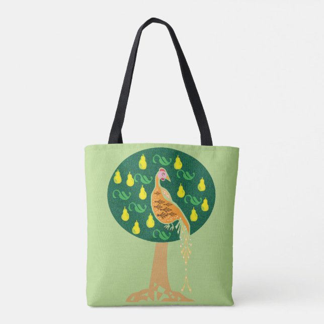 Bolso De Tela Perdiz en un árbol de pera (Reverso)
