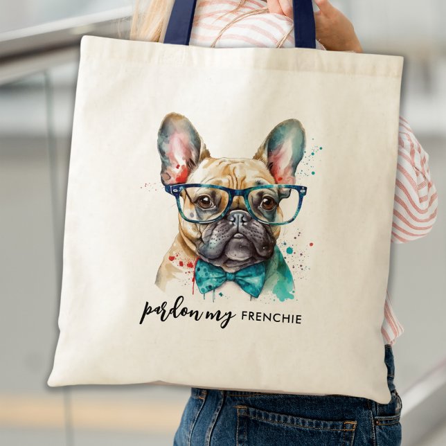 Bolso De Tela Perdone al Bulldog francés: Perro dulce francés (Subido por el creador)