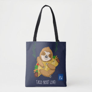Bolso De Tela Pereza del amor del combate del Taco del monograma