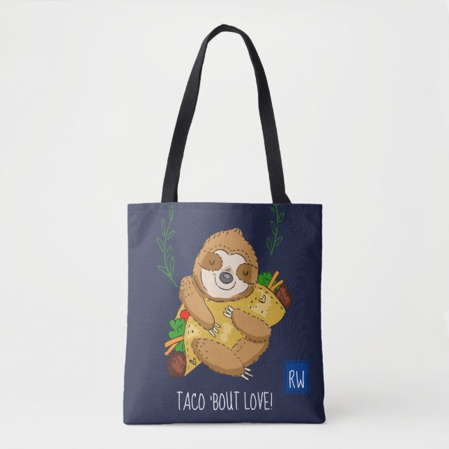 Bolso De Tela Pereza del amor del combate del Taco del monograma (Anverso)