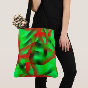 Bolso De Tela Perezoso verde y las ondas rojas claras, con sombr