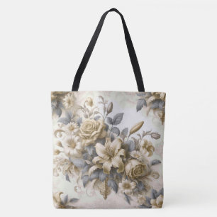 Bolso De Tela Perfección floral amarilla antigüa