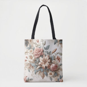 Bolso De Tela Perfección floral anticuada ligera