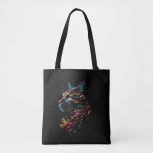 Bolso De Tela Perfil de felino majestuoso