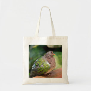 Bolso De Tela Perfil de la paloma de esmeralda y percha