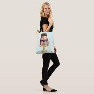 Bolso De Tela Perforaciones de chocolate y pastel de lujo de oro