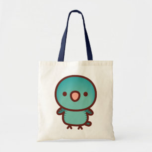 Bolso De Tela Perico barrado / Turquesa