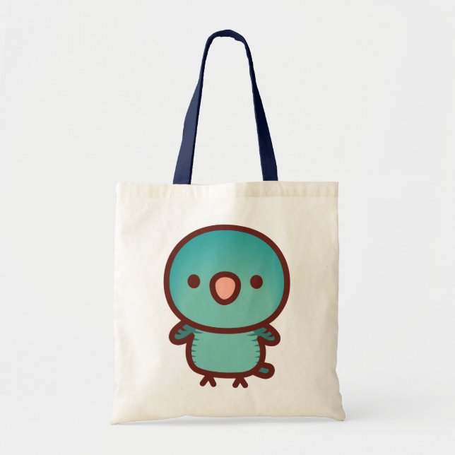 Bolso De Tela Perico barrado / Turquesa (Frente)