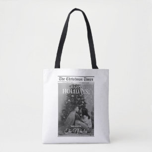Bolso De Tela Periódico Qué Año Foto Blanco y Negro Navidad