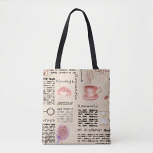 Bolso De Tela Periódico romántico
