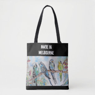Bolso De Tela Periquito Perico Australiano Pájaro Hecho En Melbo