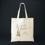 Bolso De Tela Perlas Prosecco Gracias por ser dama de honor<br><div class="desc">Un guión moderno perla a Prosecco gracias por ser dama de honor. Práctico para tu novia en tu despedida de soltera o ducha de novia, como bolso de regalo y el perfecto placer. El texto para Perlas y Prosecco y Bridesmaid está en un elegante guión y personaliza fácilmente el resto...</div>