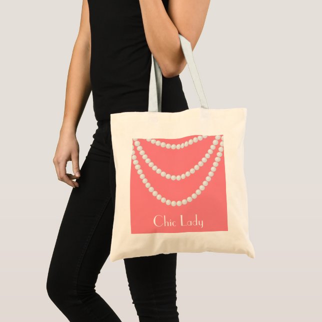 Bolso De Tela perlas rosadas nupcial (Anverso (producto))