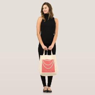 Bolso De Tela perlas rosadas nupciales