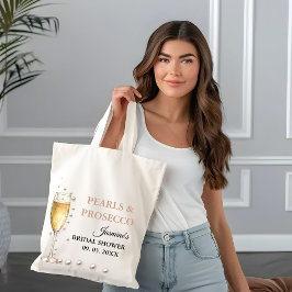 Bolso De Tela Perlas Y Fiesta De La Ducha Bridal Prosecco