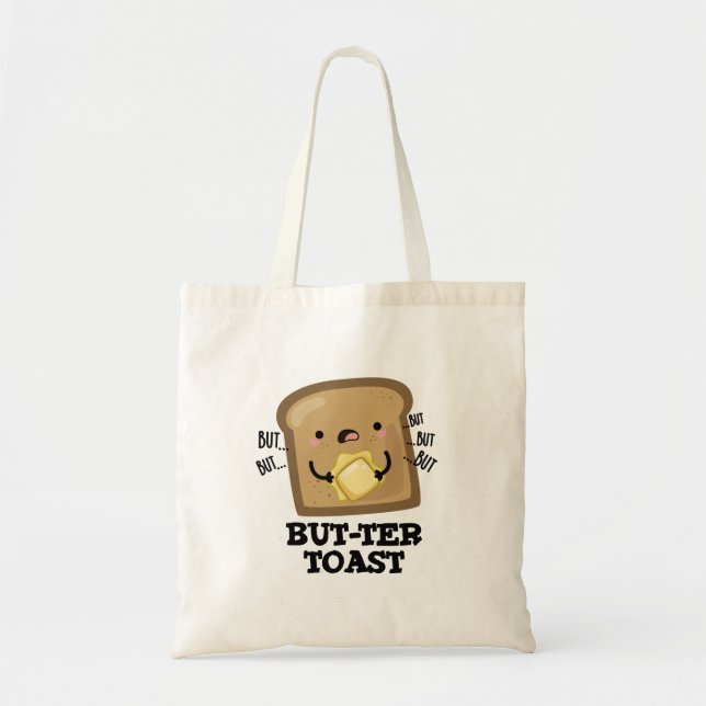Bolso De Tela Pero-ter Toast Funny Bread Pun Dark BG (Frente)