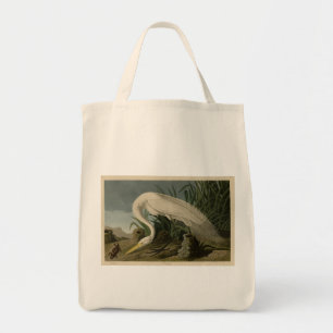 Bolso De Tela Perón blanco, gran hierba, aves auduónicas de Amér