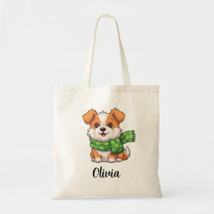 Bolso De Tela Perrito Adorable con Bufanda de Trébol