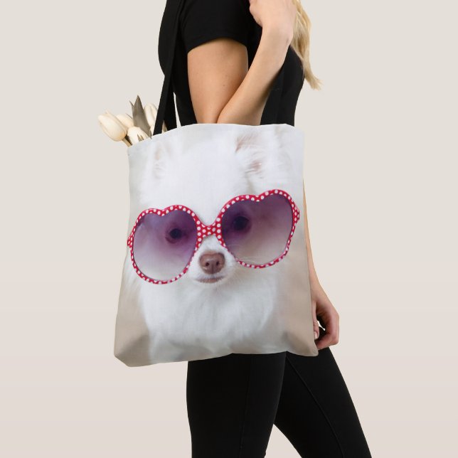 Bolso De Tela Perrito blanco de la chihuahua (Detalle)