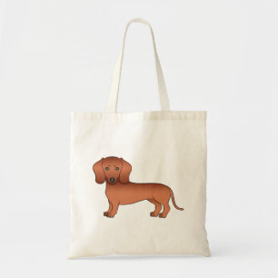 Bolso De Tela Perrito Cartoons Adorable Dachshund Pelo Corto Roj