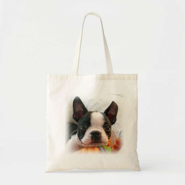 Bolso De Tela Perrito de Boston Terrier (Frente)