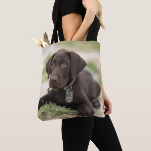 Bolso De Tela Perrito del laboratorio del chocolate