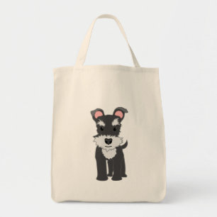 Bolso De Tela Perrito gris lindo del schnauzer