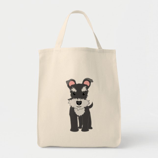 Bolso De Tela Perrito gris lindo del schnauzer (Frente)