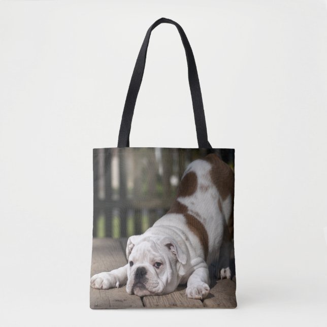 Bolso De Tela Perrito inglés del bulldog (Anverso)