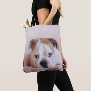 Bolso De Tela Perrito inglés tímido del bulldog