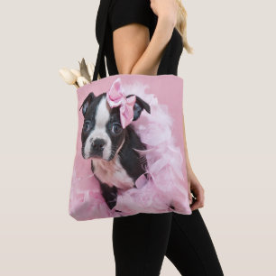 Bolso De Tela Perrito lindo estupendo de Boston Terrier que