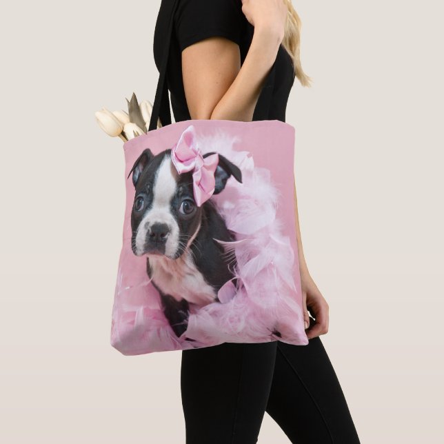 Bolso De Tela Perrito lindo estupendo de Boston Terrier que (Detalle)