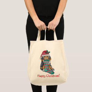 Bolso De Tela perrito negro y marrón lindo con el almacenamient