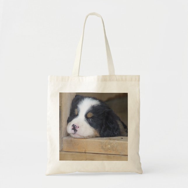 Bolso De Tela Perrito triste del perro de montaña de Bernese (Frente)