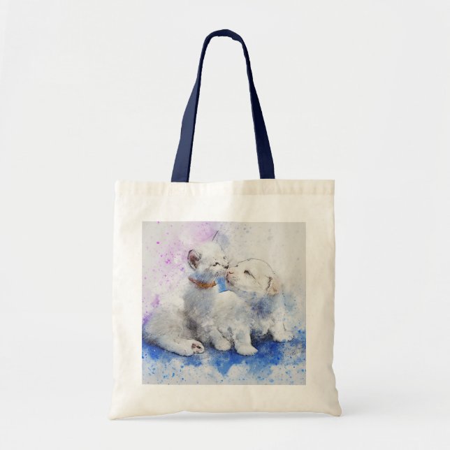 Bolso De Tela Perrito y gatito (Frente)