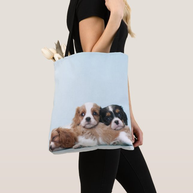 Bolso De Tela Perritos arrogantes del perro de aguas de rey (Detalle)