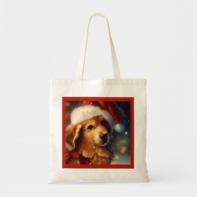 Bolso De Tela Perro 4 navidades (Frente)