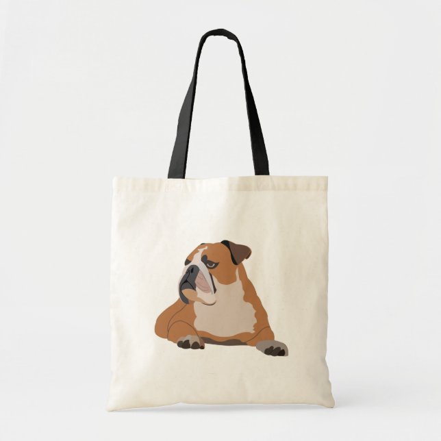 Bolso De Tela Perro adorable Bulldog inglés (Frente)