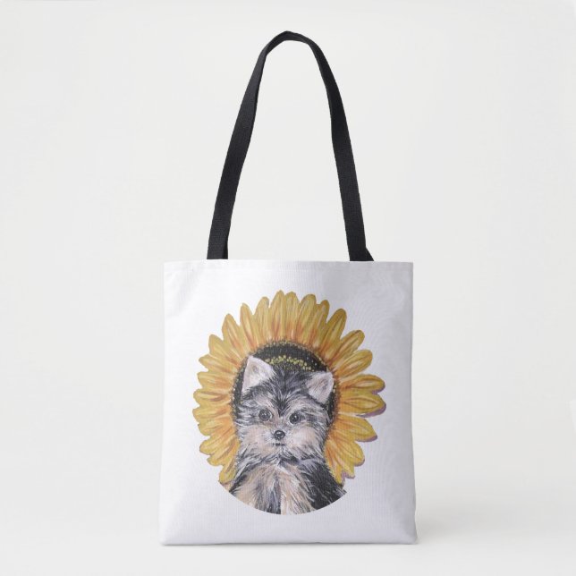 Bolso De Tela Perro adorable Yorkshire Terrier (Anverso)