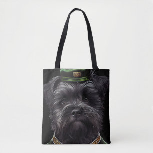 Bolso De Tela Perro Affenpinscher con vestido de San Patricio