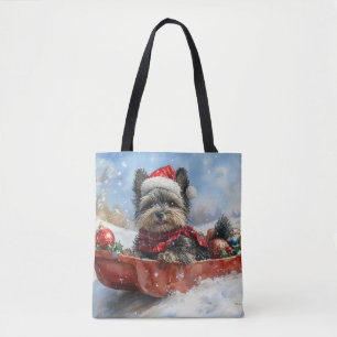 Bolso De Tela Perro Affenpinscher en escaramuza deja que nieve N