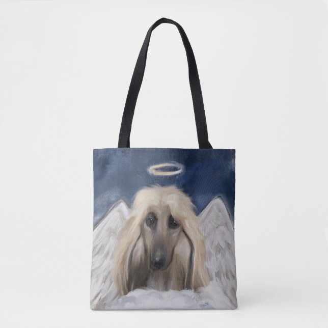 Bolso De Tela Perro afgano ángel (Anverso)