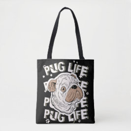 Bolso De Tela Perro animal de la vida de Pug
