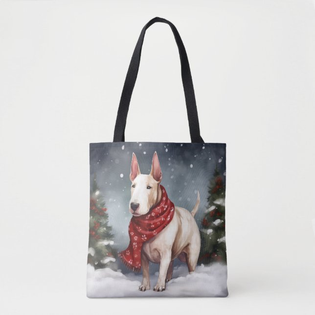 Bolso De Tela Perro asqueroso en Navidades de nieve (Anverso)