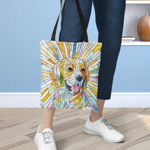 Bolso De Tela Perro Beagle - Arte Mosaico colorido