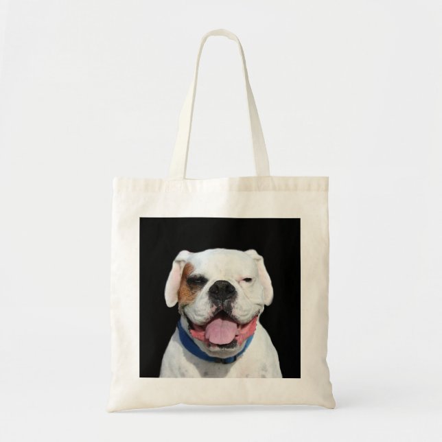 Bolso De Tela Perro blanco del boxeador (Frente)