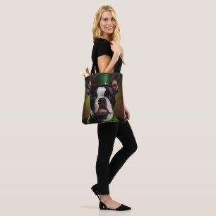 Bolso De Tela Perro Boston Terrier con vestido del Día de San Pa