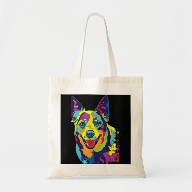 Bolso De Tela Perro bovino Gracioso perro de ganado australiano  (Frente)
