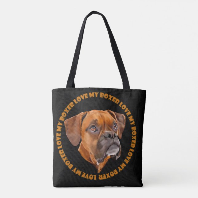 Bolso De Tela Perro Boxer (Reverso)