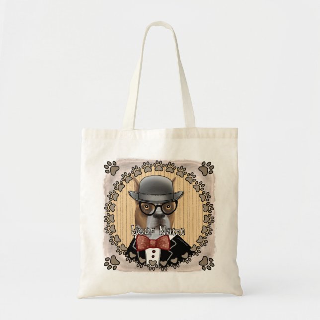 Bolso De Tela Perro Boxer  (Frente)